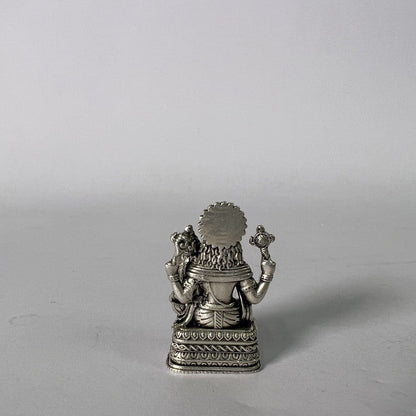 Pure Silver Laxminarasimha Swami Oxidized Antique