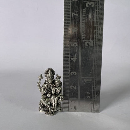 Pure Silver Laxminarasimha Swami Oxidized Antique