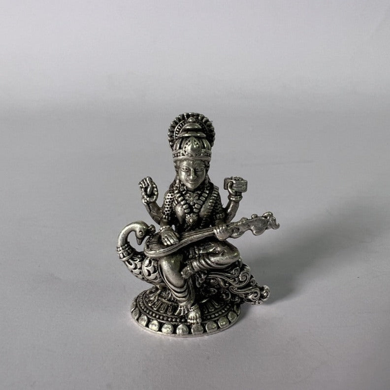 Pure Silver Saraswathi Antique Idol