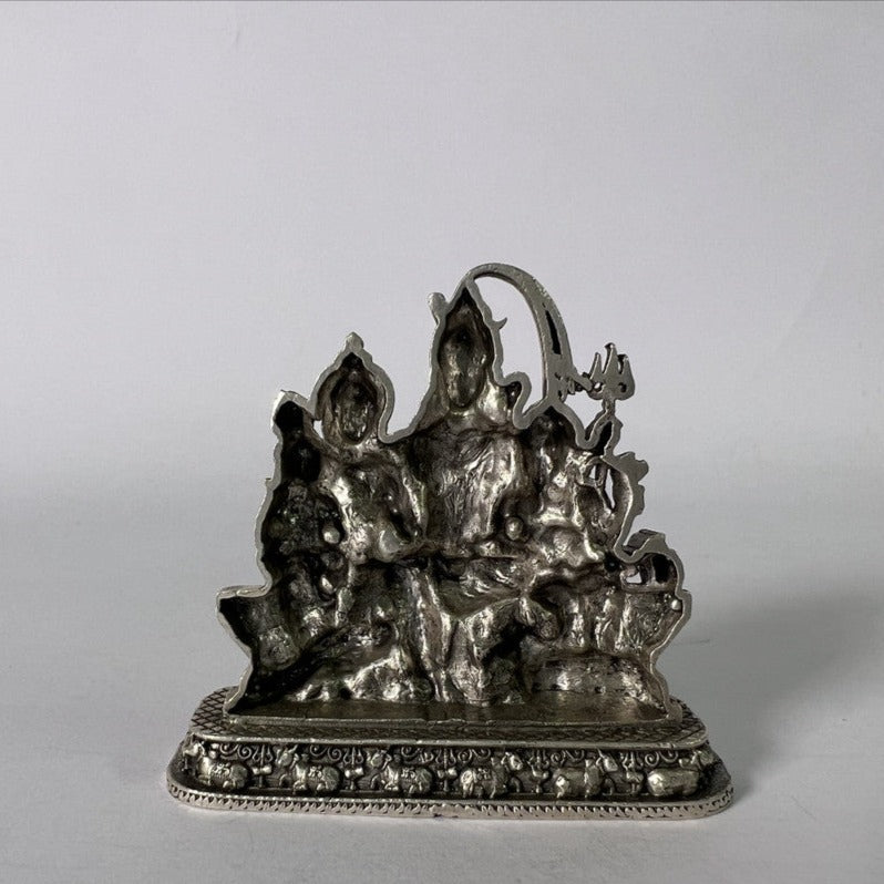 Pure Silver Shivparivar Antique Idol