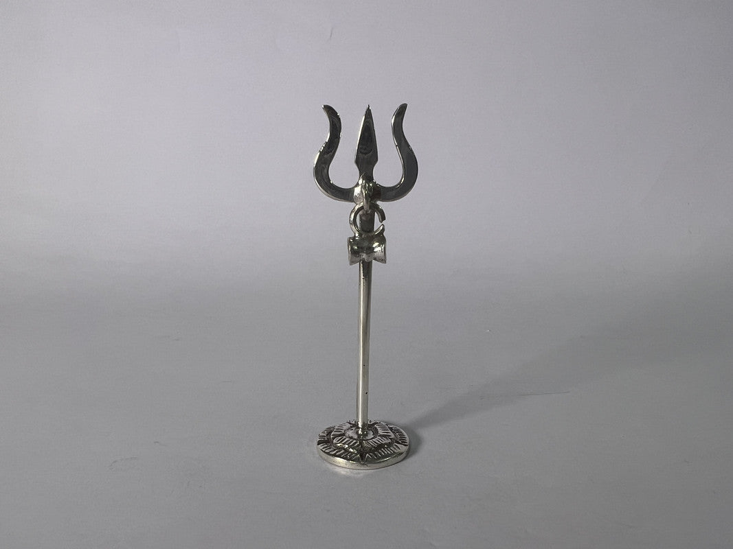 Pure Silver Trishul Antique Idol