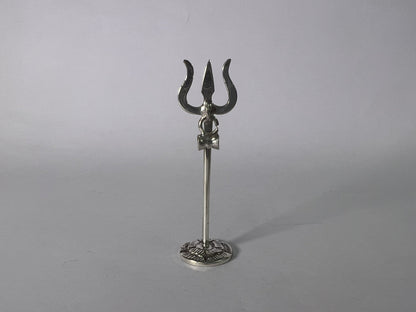 Pure Silver Trishul Antique Idol