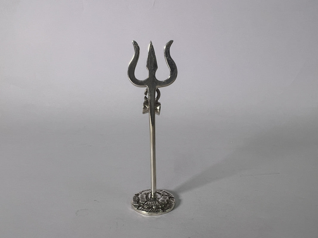 Pure Silver Trishul Antique Idol