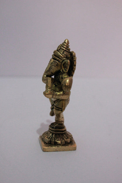 Brass Dancing Ganesha Idol Murti