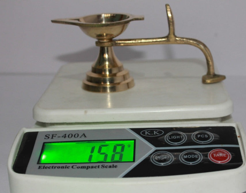 Brass Table Diya Deepak With Handle