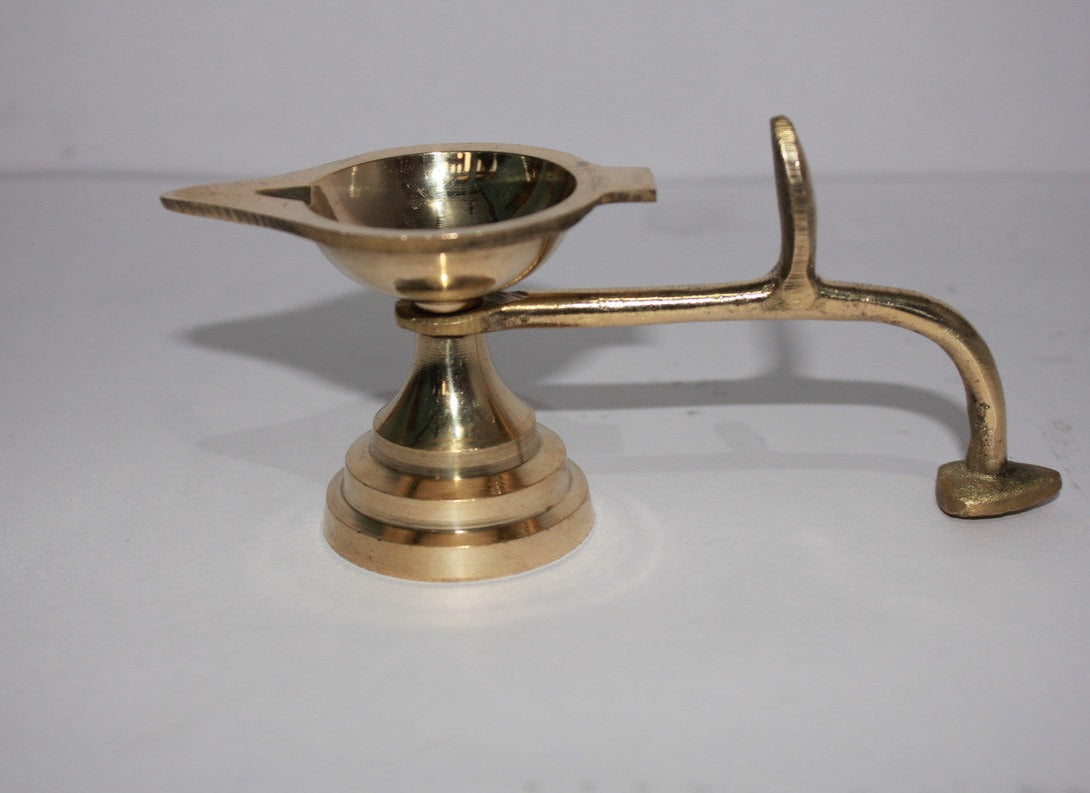Brass Table Diya Deepak With Handle