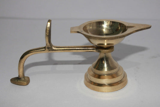 Brass Table Diya Deepak With Handle