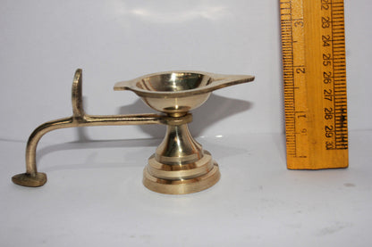 Brass Table Diya Deepak With Handle