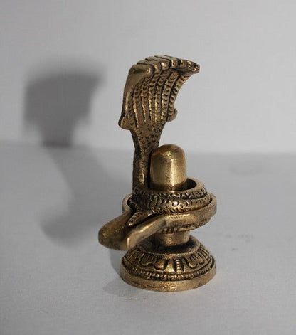 Brass Shivling with Sheshnag