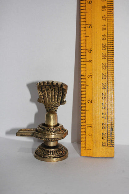 Brass Shivling with Sheshnag