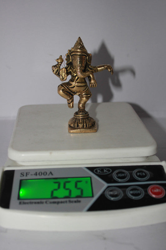 Brass Dancing Ganesha Idol Murti