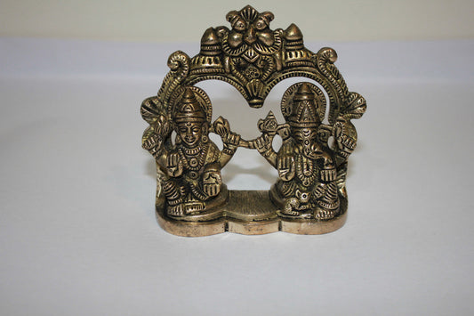 Brass Ganesh & Laxmi Statue