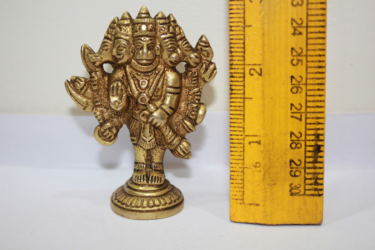 Brass Panchmukhi Hanuman Ji God Idol Statue