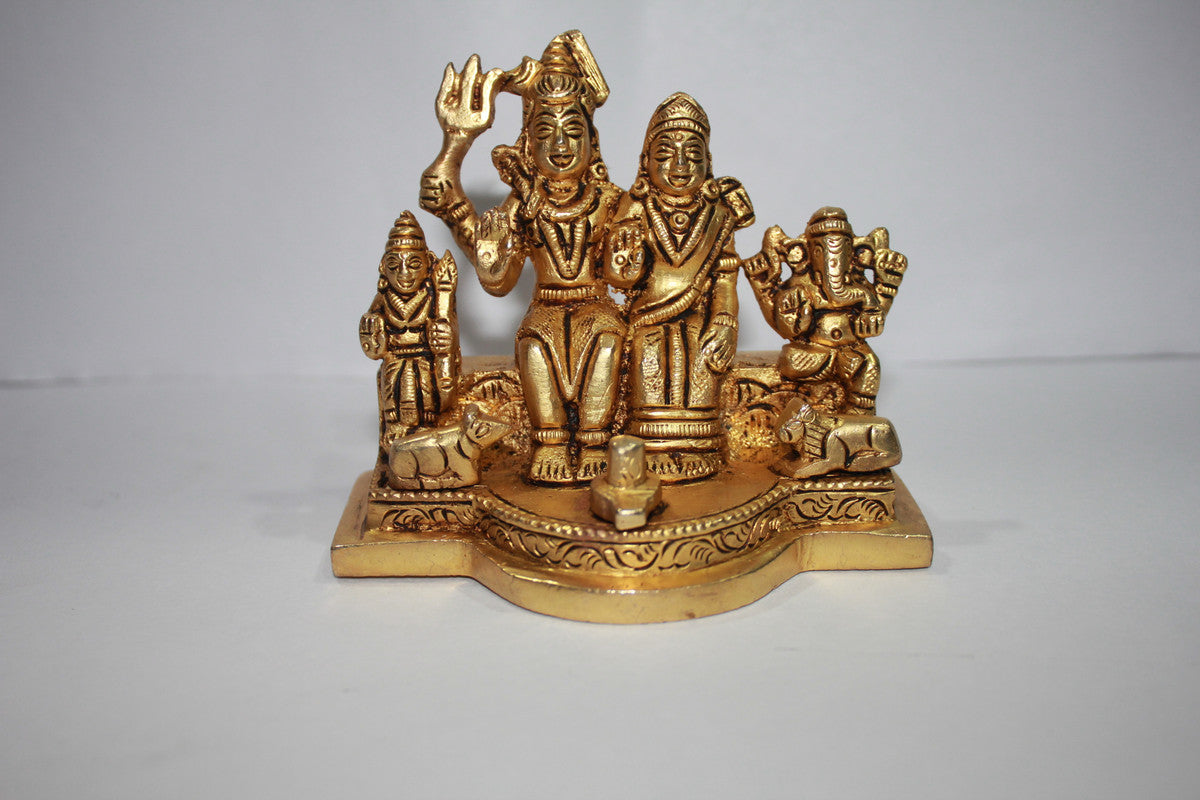 Brass Shiv Parivar Idol | Shiv Family Murti Statue