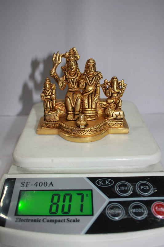 Brass Shiv Parivar Idol | Shiv Family Murti Statue