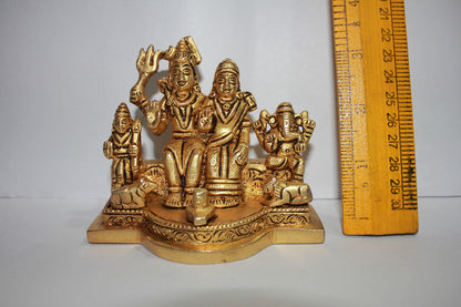 Brass Shiv Parivar Idol | Shiv Family Murti Statue