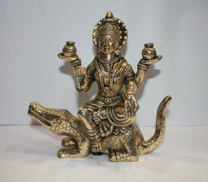 Brass Ganga Devi Statue