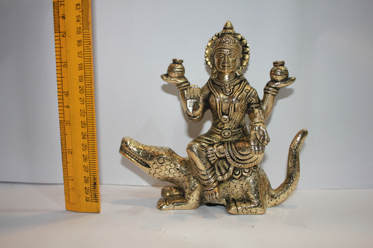 Brass Ganga Devi Statue