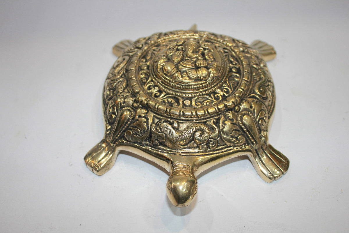 Brass Ganesha Tortoise Statue