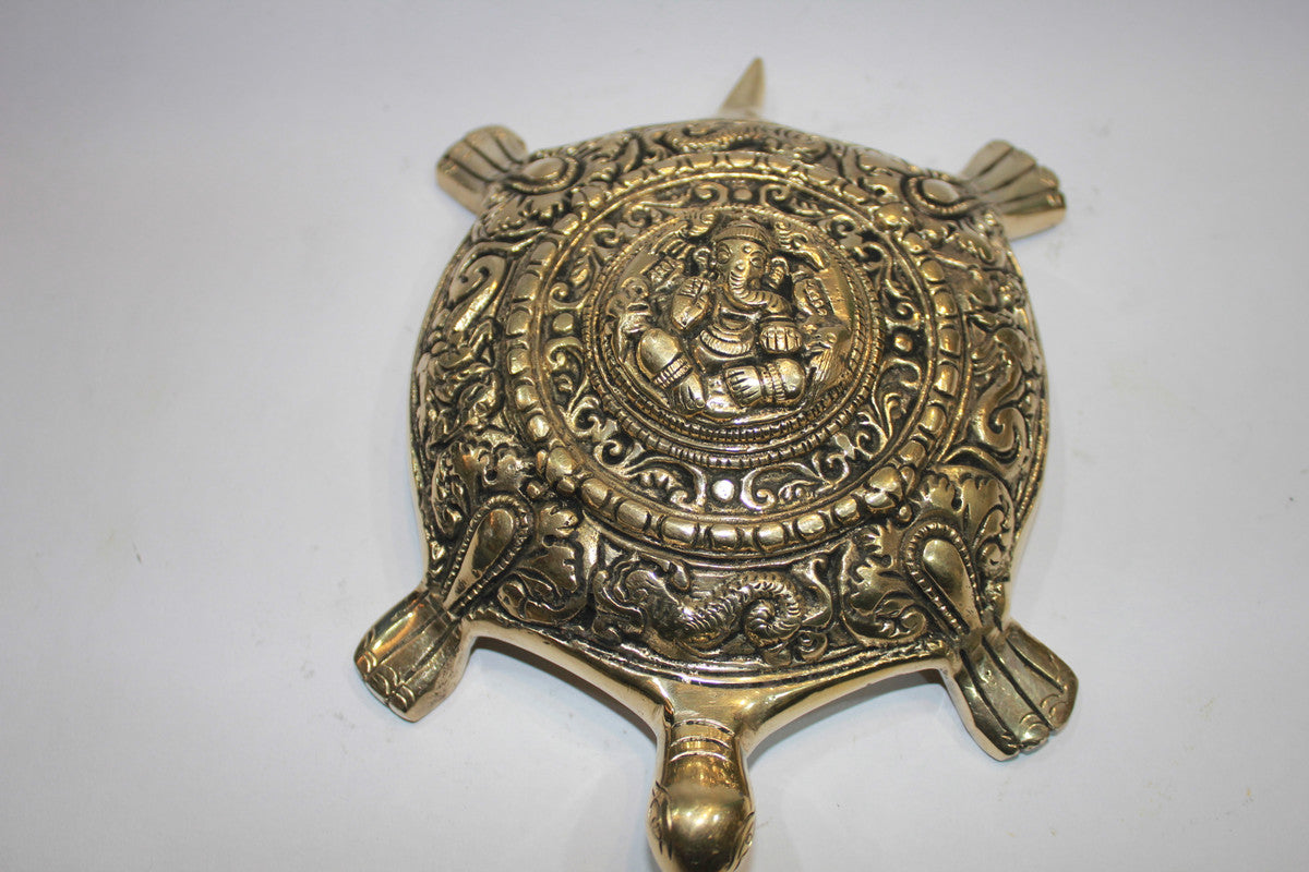 Brass Ganesha Tortoise Statue