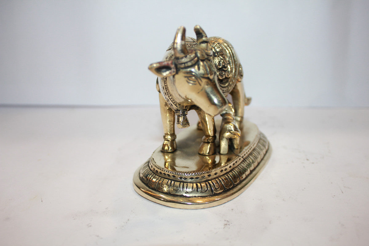 Brass Cow With Calf Statue