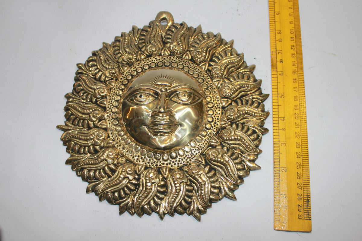 Brass Wall Hanging Sun Antique Statue