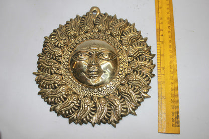 Brass Wall Hanging Sun Antique Statue