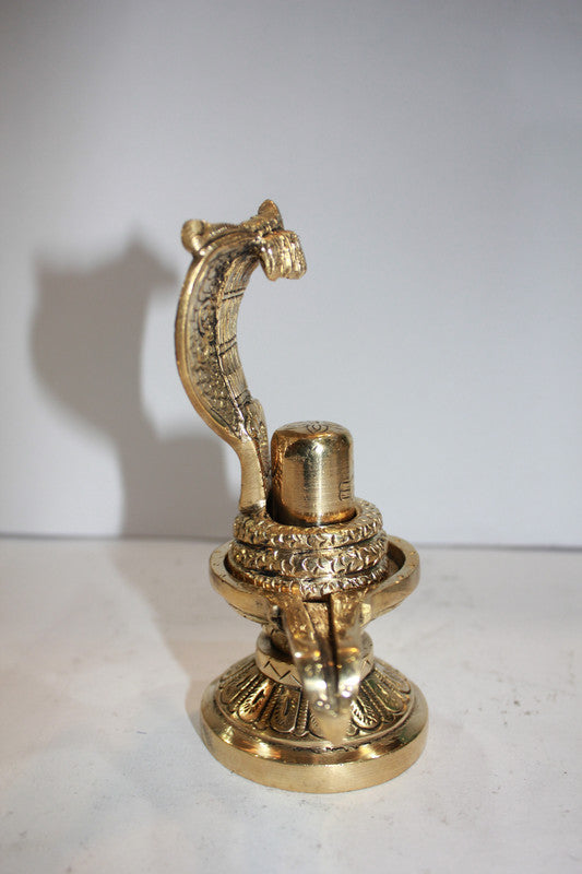 Brass Shivling with Sheshnag