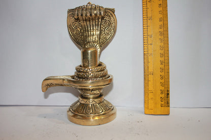 Brass Shivling with Sheshnag