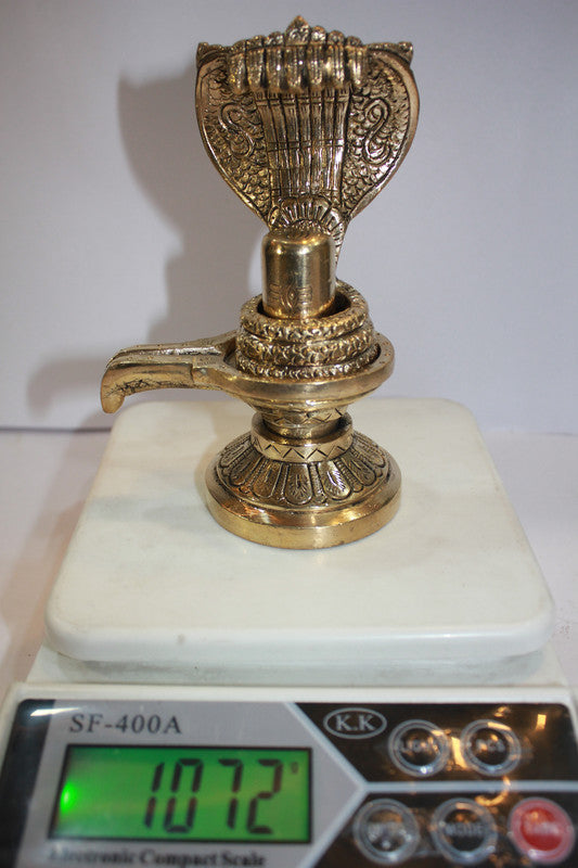 Brass Shivling with Sheshnag