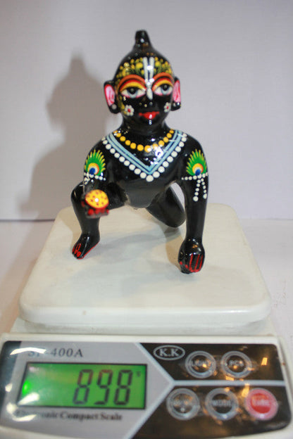 Brass Black Laddu Gopal Statue Murti Idol