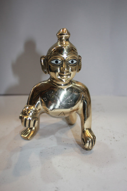 Brass Laddu Gopal Statue Murti Idol