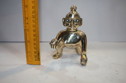 Brass Laddu Gopal Statue Murti Idol