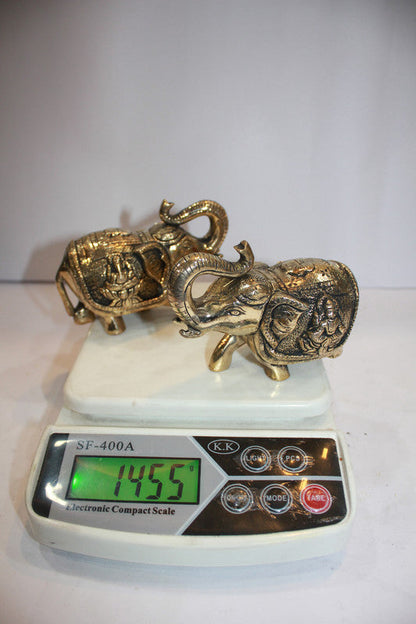 Brass Pair Elephant Statue