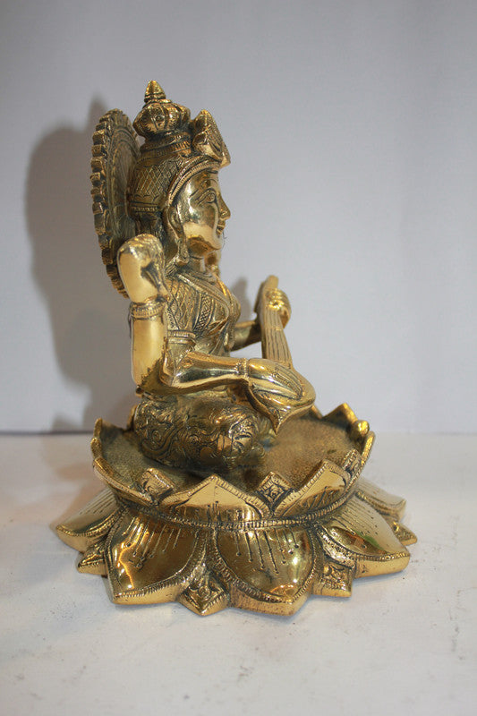 Brass Saraswati Ji Statue