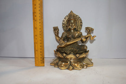 Brass Saraswati Ji Statue