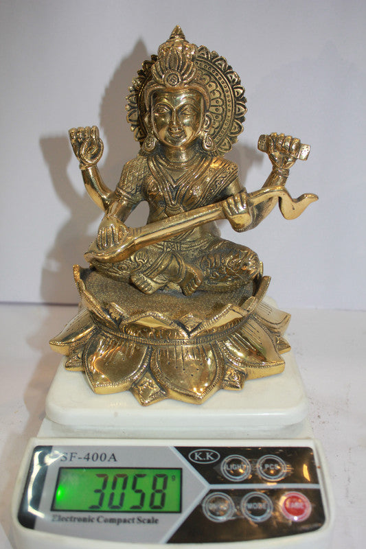 Brass Saraswati Ji Statue