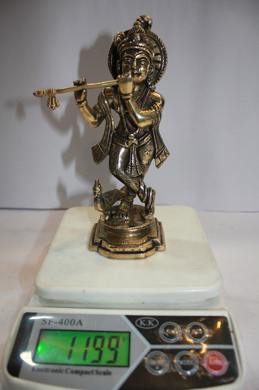 Brass Krishna God Idol Statue