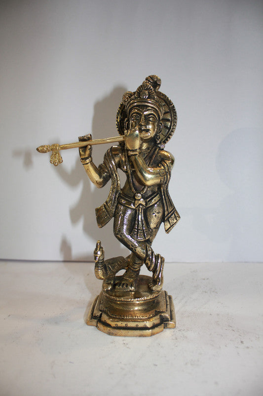 Brass Krishna God Idol Statue