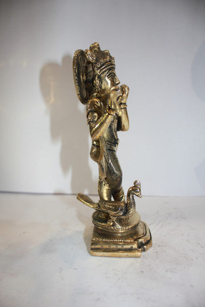 Brass Krishna God Idol Statue