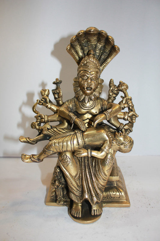 Brass Narsingh Bhagwan God Idol Statue