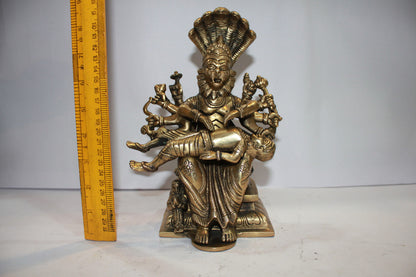 Brass Narsingh Bhagwan God Idol Statue