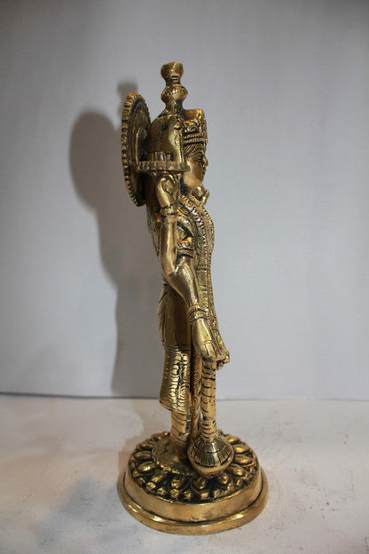 Brass Vishnu Laxmi Idol Statue