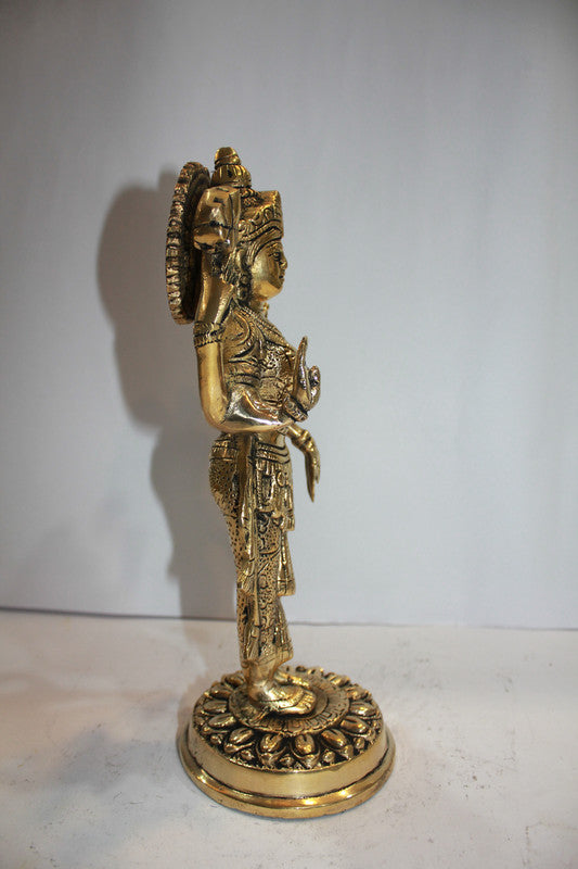 Brass Vishnu Laxmi Idol Statue