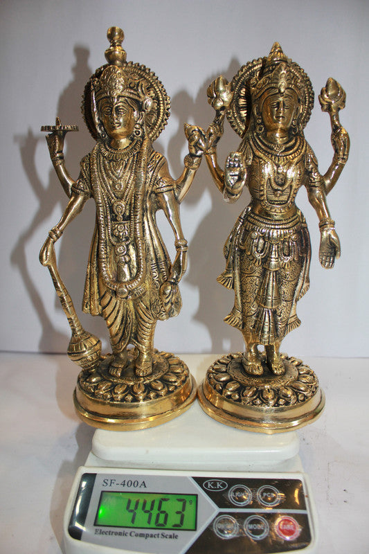 Brass Vishnu Laxmi Idol Statue