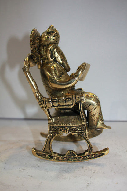 Brass Chair Ganesh Statue