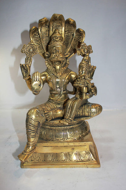 Brass Narsingh Bhagwan God Idol Statue