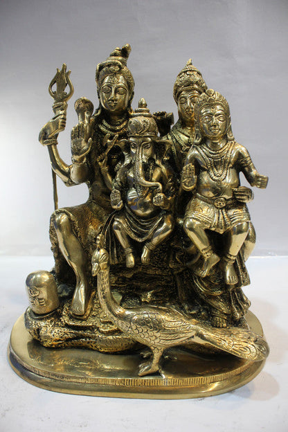 Brass Shiv Parivar Idol Statue