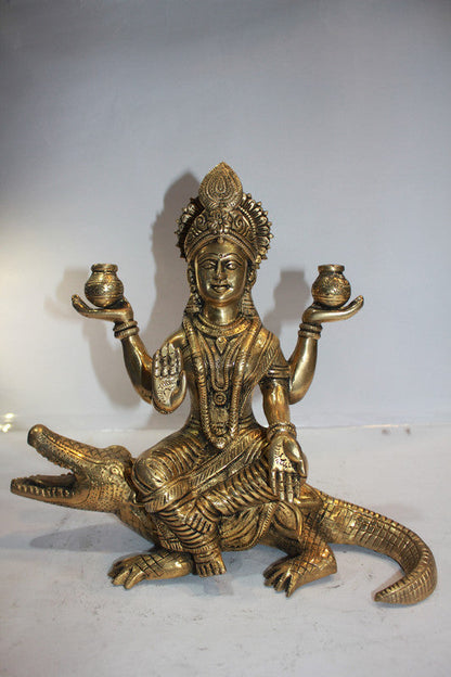 Brass Ganga Devi Statue