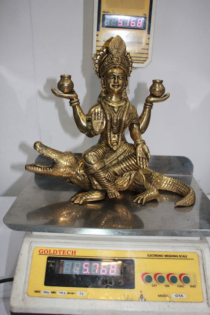 Brass Ganga Devi Statue